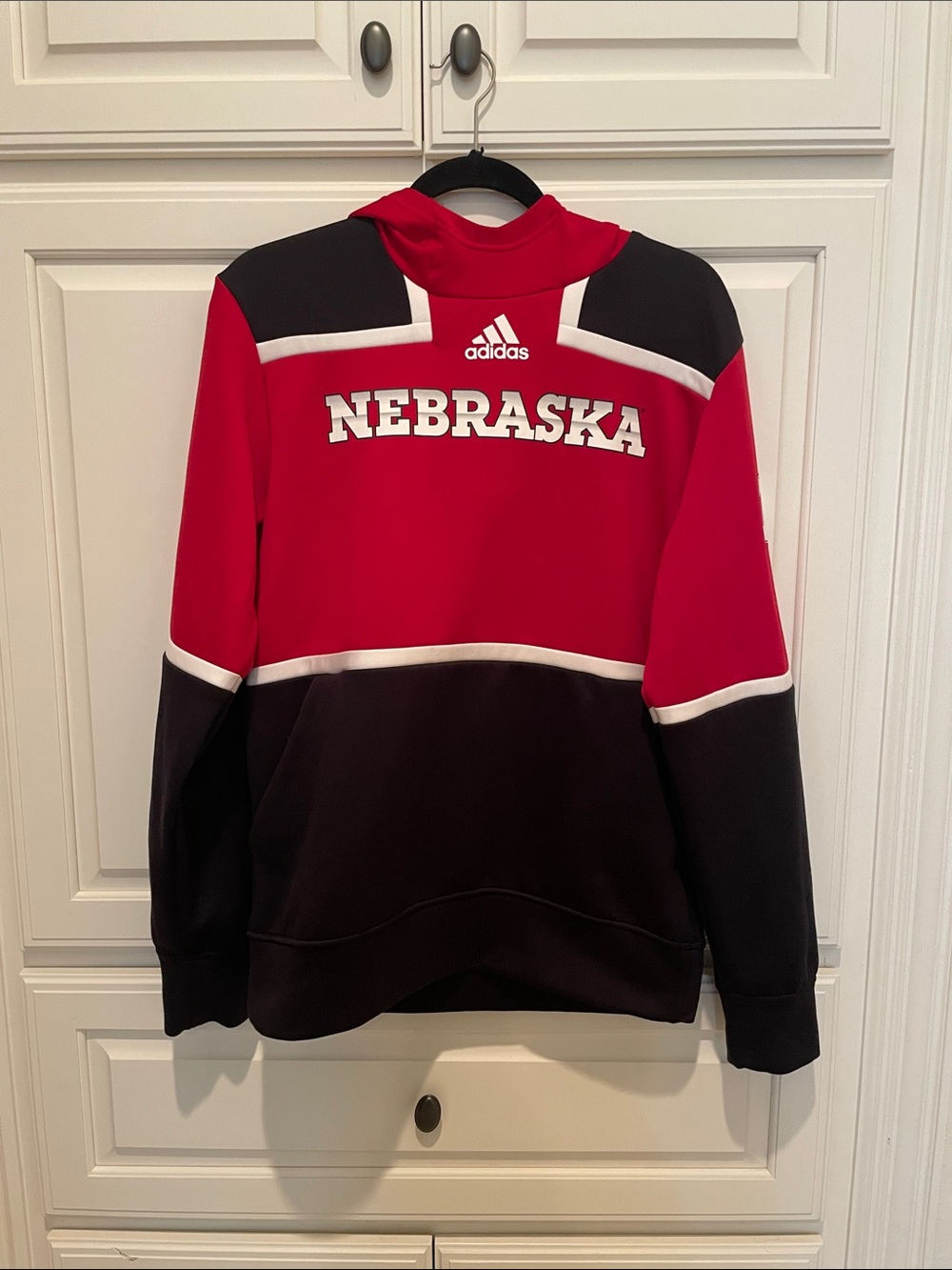 Adidas Red and Black Nebraska Hoody